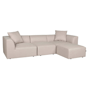 Balder 3-personers Sofa m. puff - Beige Lumos