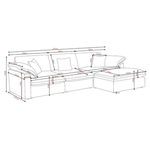 Alva Cloudsofa 3-pers. sofa inkl. puf - Beige