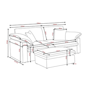 Alva Cloudsofa 2-pers. inkl. puff - Beige
