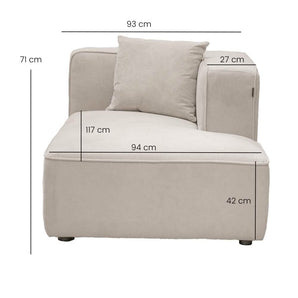 Benne Høyre Sjeselongmodul - Beige