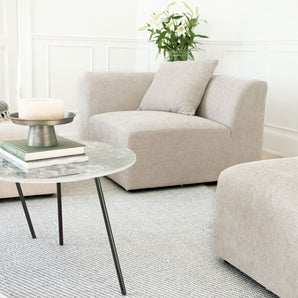 Balder hjørnemodul m. armlener - Beige Lumos