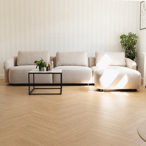 Nolio Modulsofa - Beige Bouclé inkl. puff - 315 cm