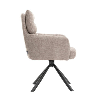 Vienna Spisebordsstol med drejefunktion - Beige Stof - Hofstra & Wagner
