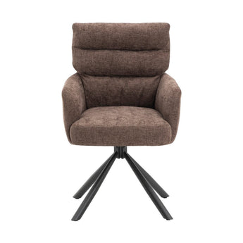 Vienna Spisebordsstol med drejefunktion - Brun stof - Hofstra & Wagner