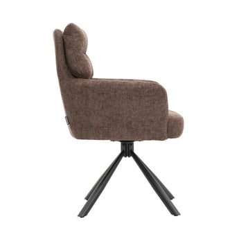 Vienna Spisebordsstol med drejefunktion - Brun stof - Hofstra & Wagner