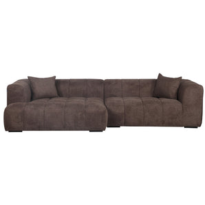 Bora sofa i brun - venstrevendt - 300 cm