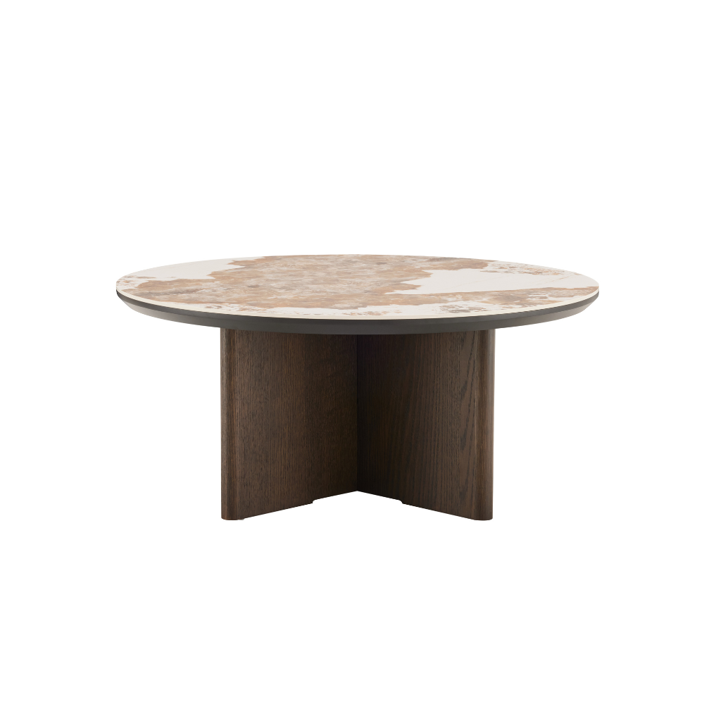 Rio Keramikk Sofabord - Smoked Eik Ø80 cm