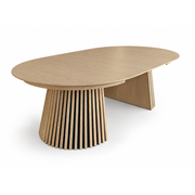 Måne Lamel Spisebord m. Ileggsplater - Ø140-185-230 cm - Lys Natur