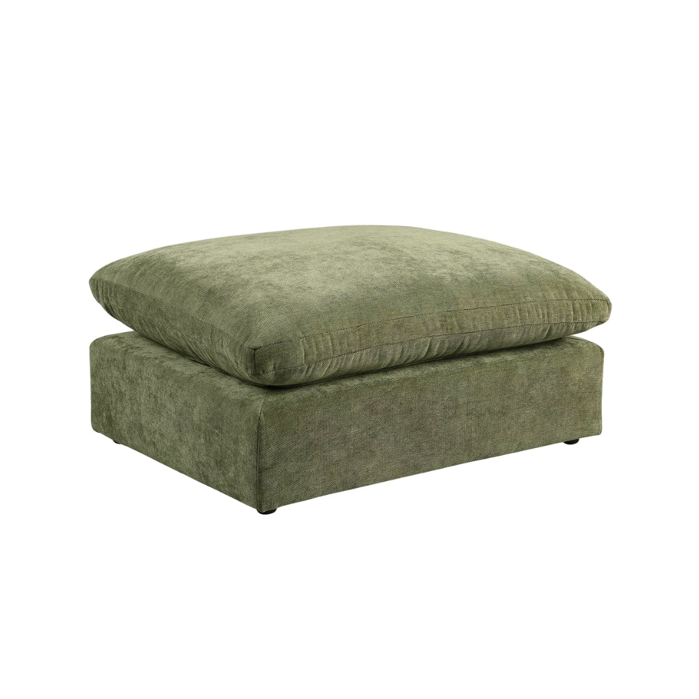 Alva Cloudsofa 4-seters venstrevendt hjørnesofa inkl. puff - Grønn