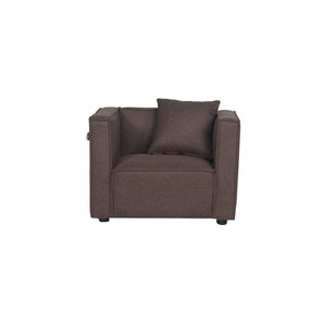 Elias barnestol 60 cm - Brun stoff