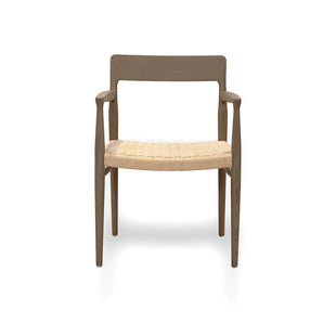 Snekka Spisestol – Røgkt massiv ask m. fletsete