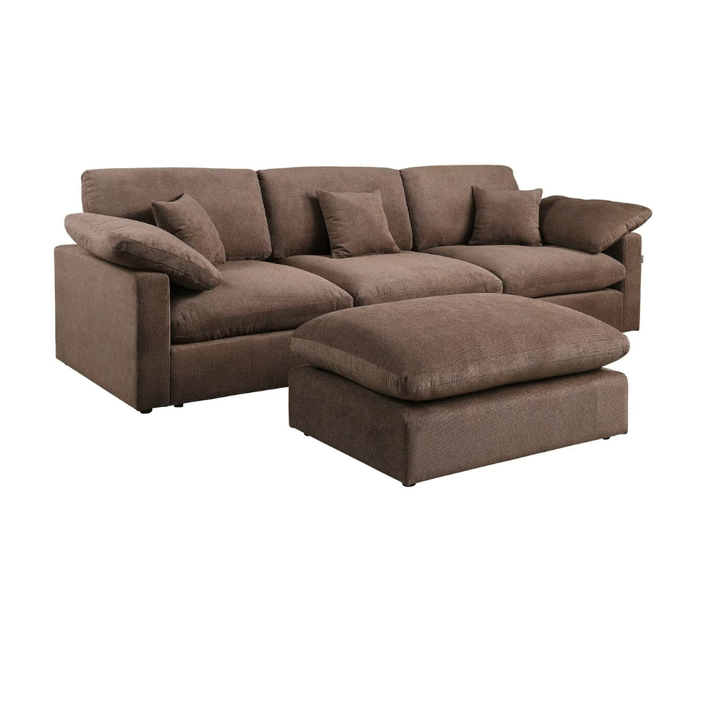 Alva Cloudsofa 3-pers. Sofa m. Puff - Brun