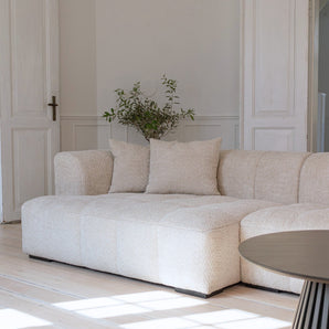 Bora Sofa i Beige Boucle - Høyrevendt - 300 cm
