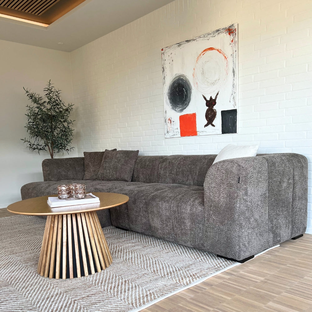 Bora Sofa - Høyrevendt - 300 cm - Grå Boucle