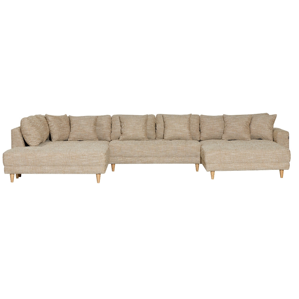 Milo U-sofa m. Open-end - Venstrevendt - Gul/Hvit