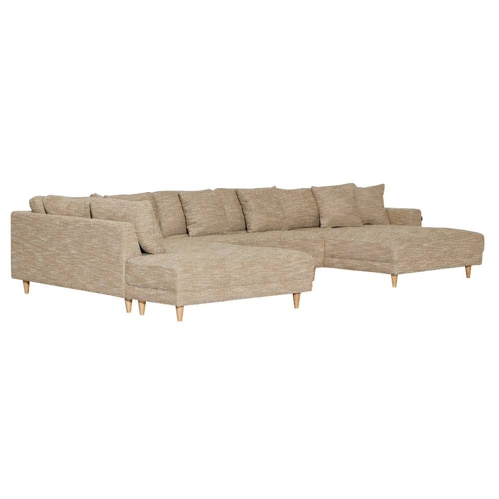 Milo U-sofa m. Open-end - Venstrevendt - Gul/Hvit