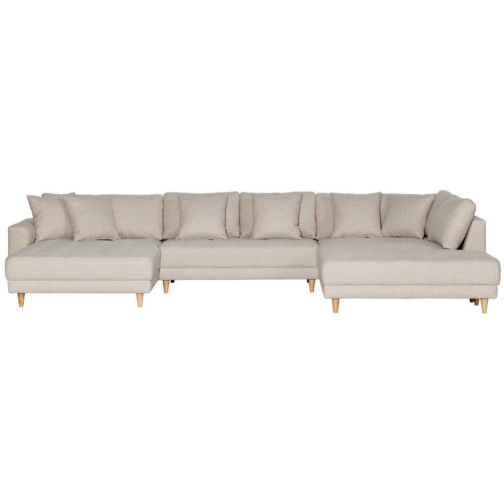 Milo U-sofa m. Open-end - Høyrevendt - Beige