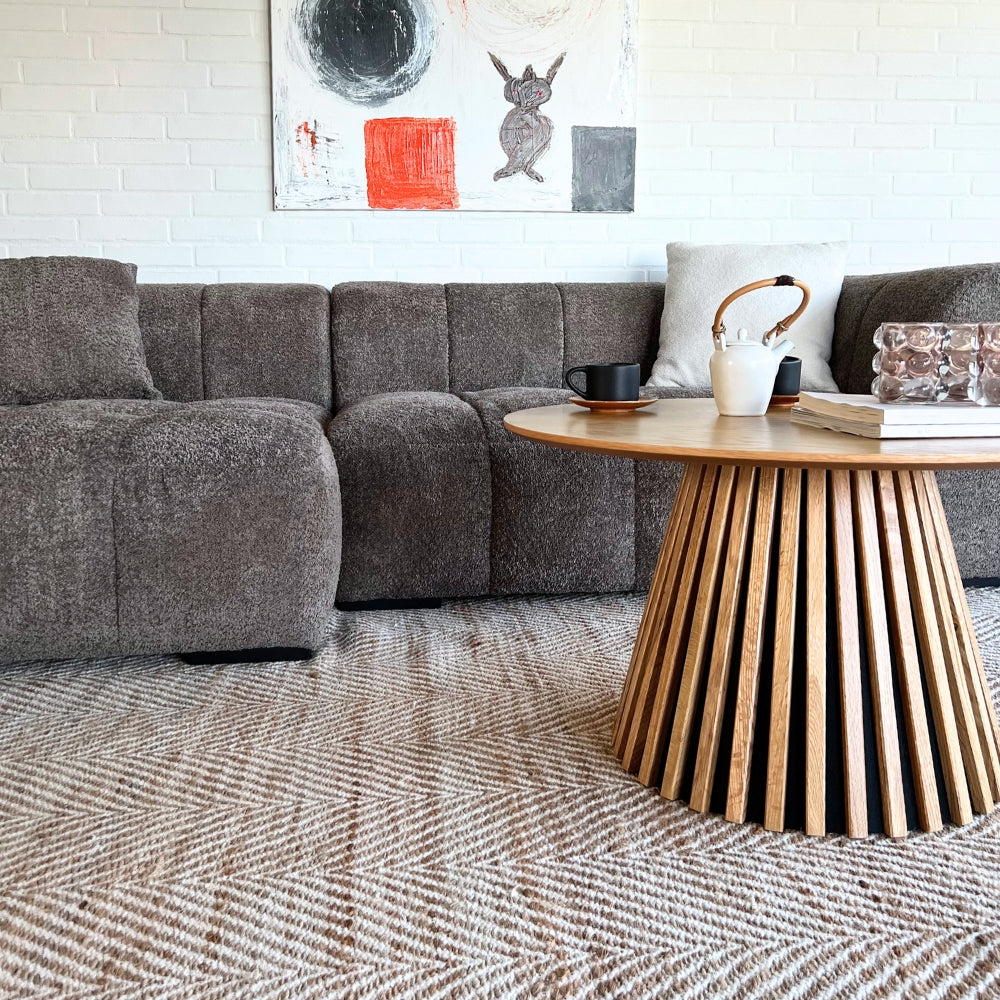 Bora Sofa - Høyrevendt - 300 cm - Grå Boucle