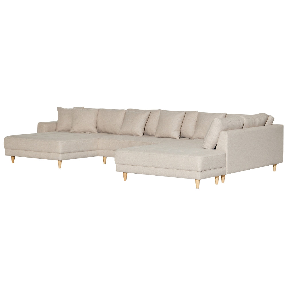 Milo U-sofa m. Open-end - Høyrevendt - Beige