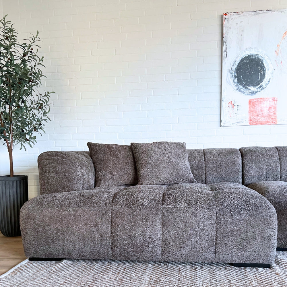 Bora Sofa - Høyrevendt - 300 cm - Grå Boucle