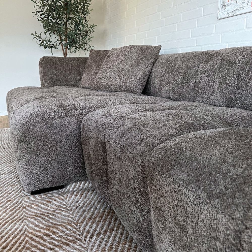 Bora Sofa - Høyrevendt - 300 cm - Grå Boucle