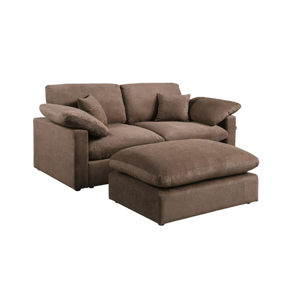 Alva Cloudsofa 2-pers. m. Puff - Brun