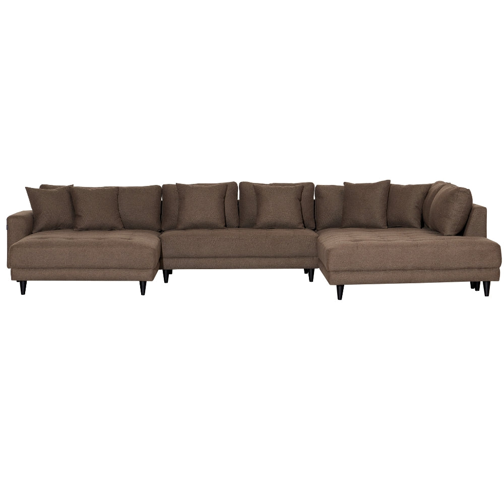 Milo U-sofa - Høyrevendt - Brun