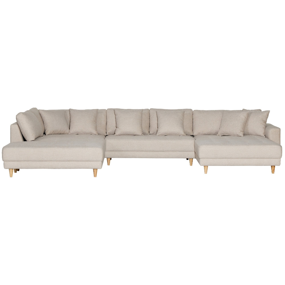 Milo U-sofa m. Open-end - Venstrevendt - Beige