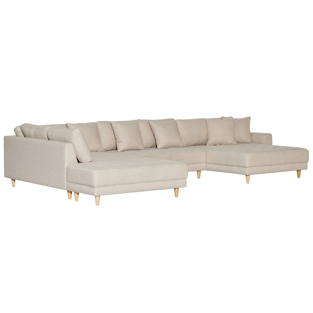 Milo U-sofa m. Open-end - Venstrevendt - Beige
