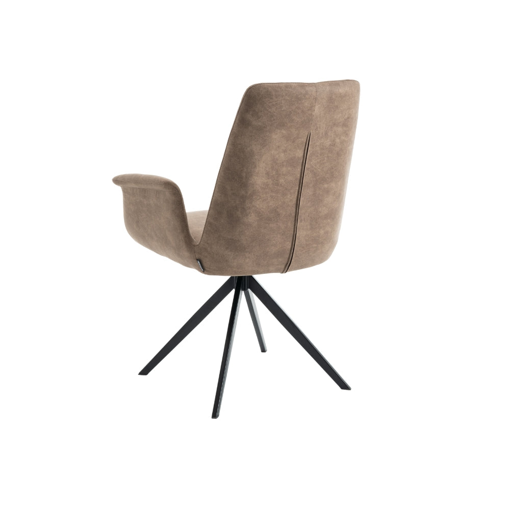 Arvik Spisestol - Lys Brun Microfinber m. 180° Svingfunksjon