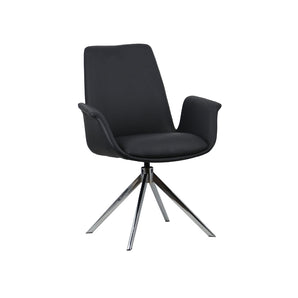 Arvik Spisestol - Sort PU m. 180 svingfunksjon og krom ben