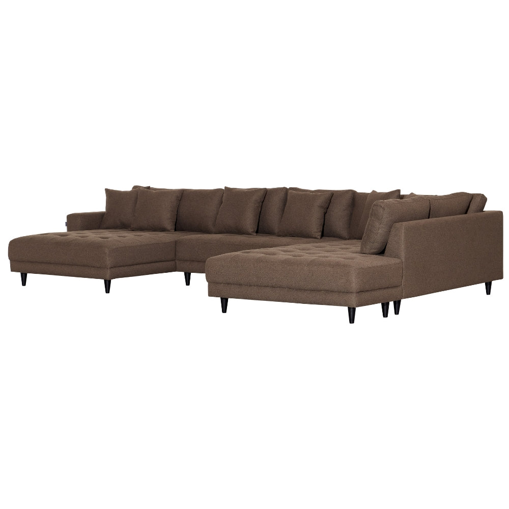 Milo U-sofa - Høyrevendt - Brun