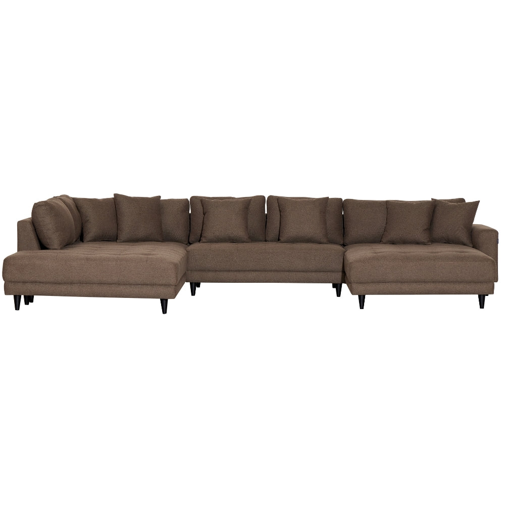 Milo U-sofa - Venstrevendt - Brun stoff