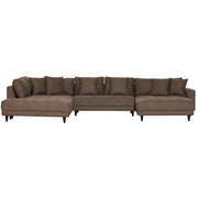 Milo U-sofa - Venstrevendt - Brun stoff