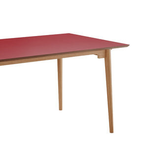 Holms Spisebord i 180 cm, inkl. plater i natur eik og bordeaux