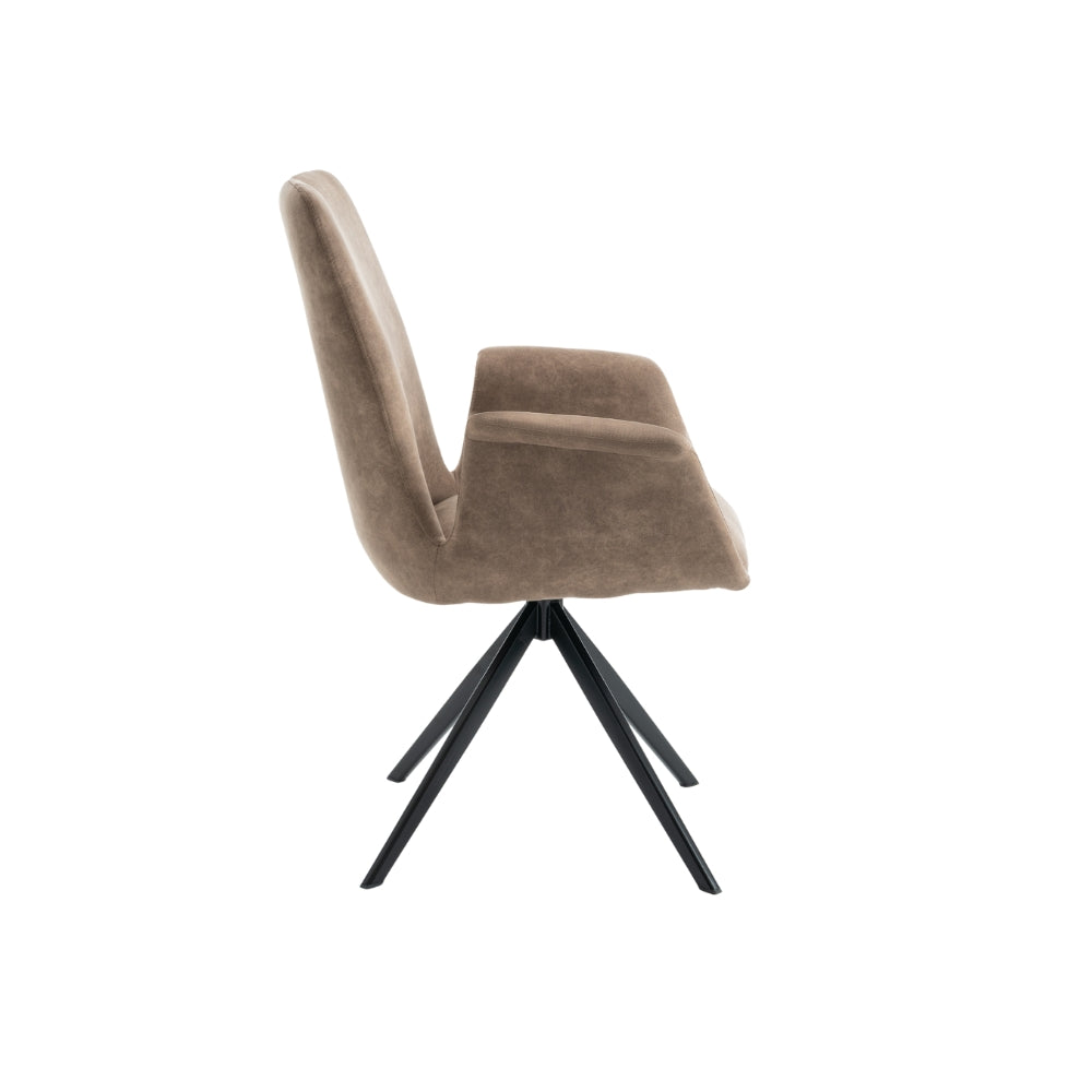 Arvik Spisestol - Lys Brun Microfinber m. 180° Svingfunksjon
