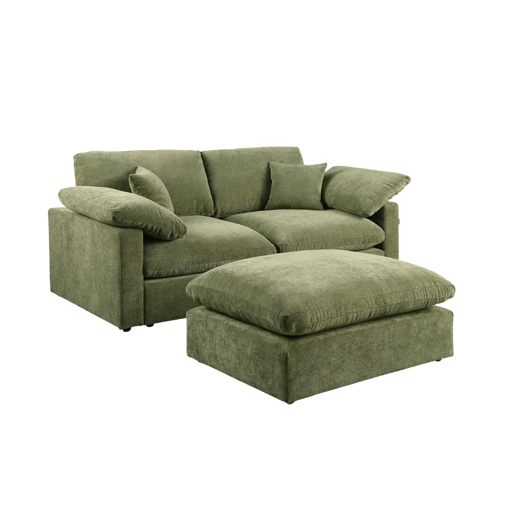 Alva Cloudsofa 2-pers. m. Puff - Grønn