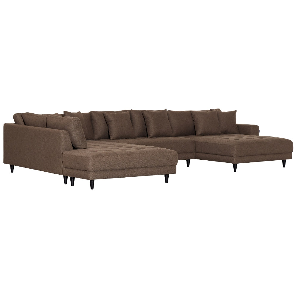 Milo U-sofa - Venstrevendt - Brun stoff