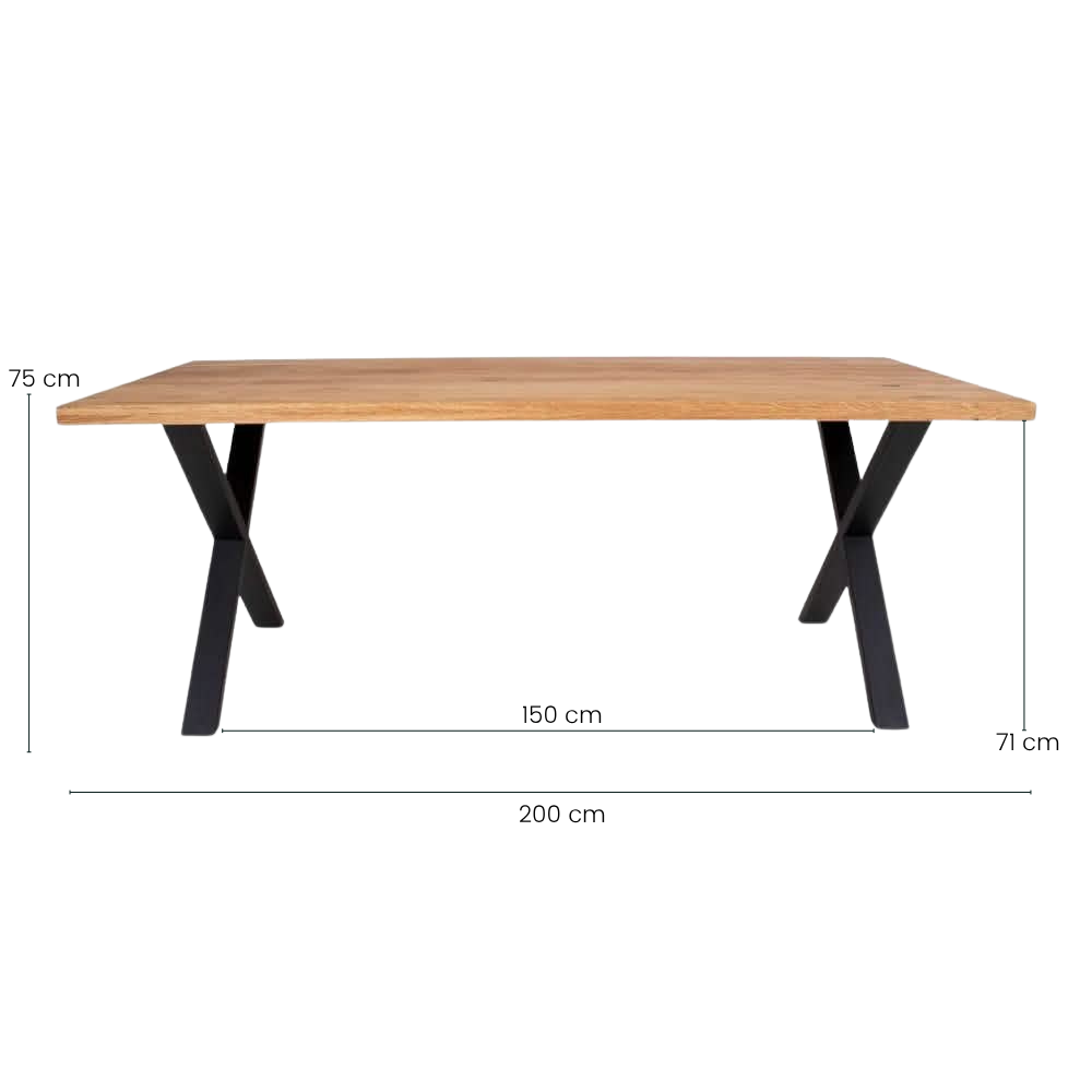 Alsvik Plankebord m. Rett Kant - 200 cm - Natur Eik