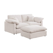 Alva Cloudsofa 2-pers. m. Puff - Beige