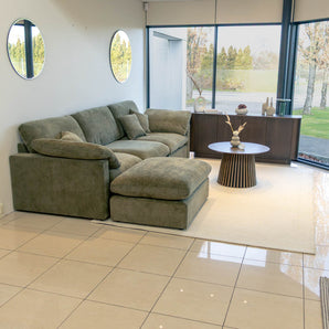 Alva Cloudsofa 3-pers. sofa inkl. puf - Grønn