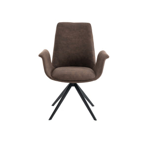 Arvik Spisestol - Brun Microfinber m. 180° svingfunksjon