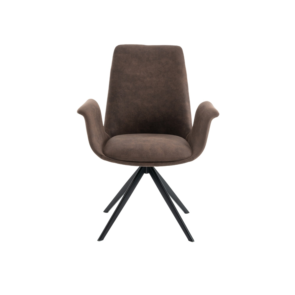 Arvik Spisestol - Brun Microfinber m. 180° svingfunksjon
