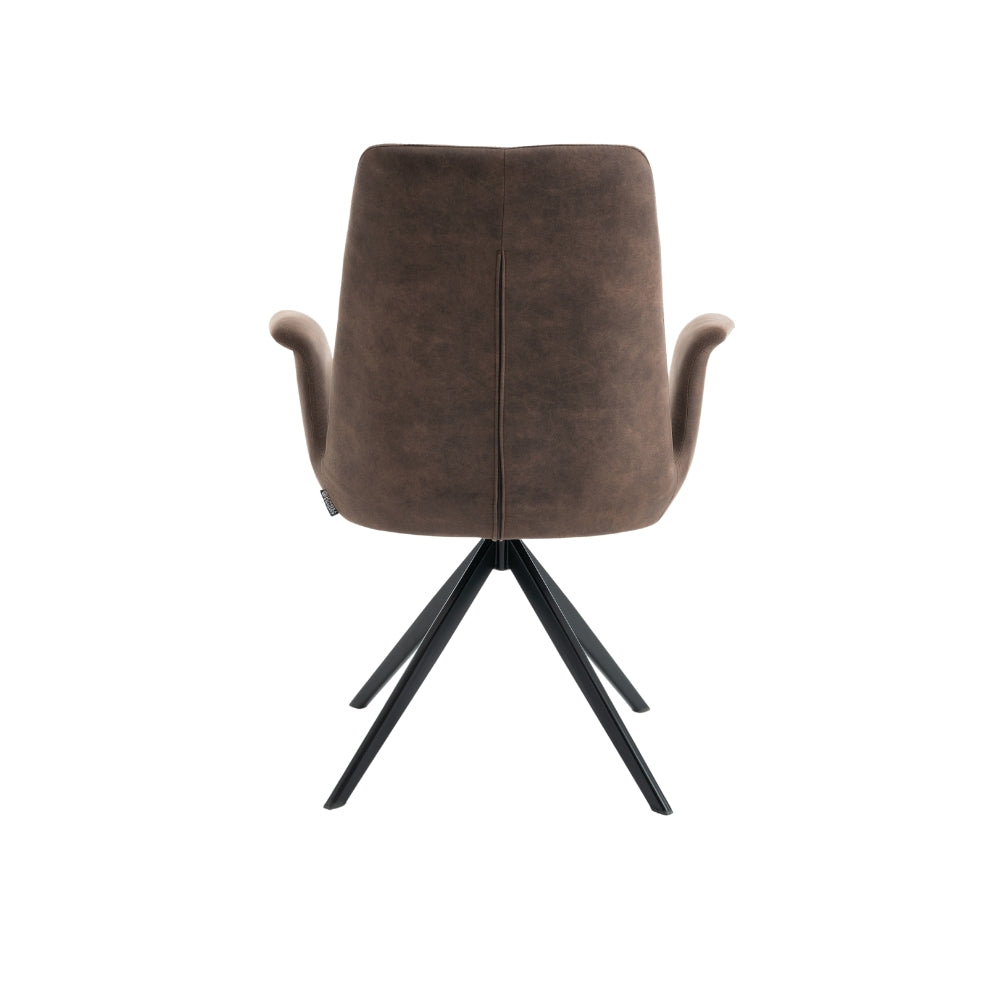 Arvik Spisestol - Brun Microfinber m. 180° Svingfunksjon