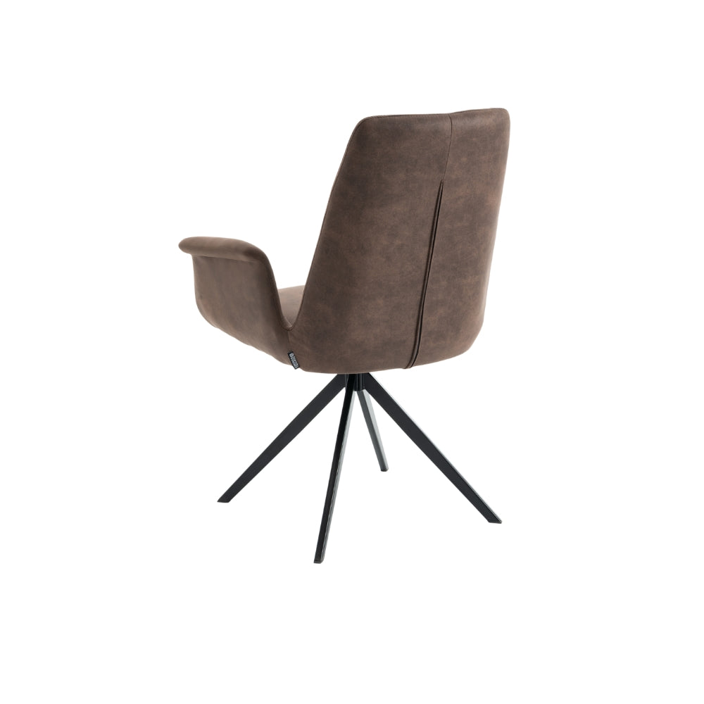 Arvik Spisestol - Brun Microfinber m. 180° Svingfunksjon