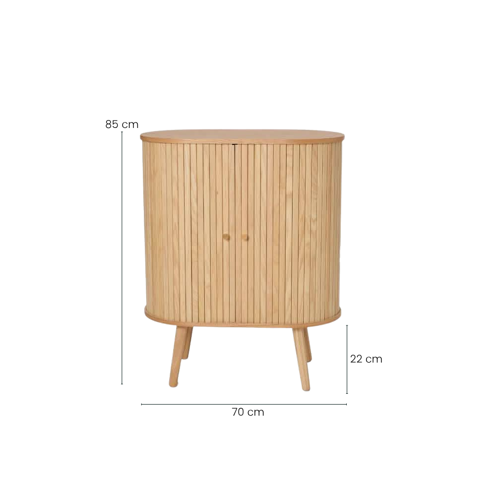 Asta Jalousieskap - Natur Eik - 70 cm
