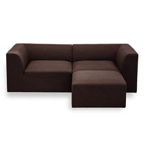 Balder 2-personers Sofa m. puff - Brun Lumos
