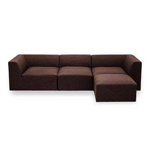 Balder 3-personers Sofa m. puff - Brun Lumos