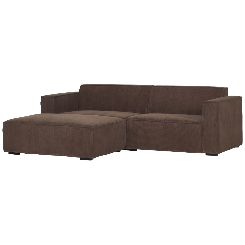 Balu Sofa - Brun fløyel inkl. puff - 240 cm