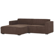 Balu Sofa - Brun fløyel inkl. puff - 240 cm